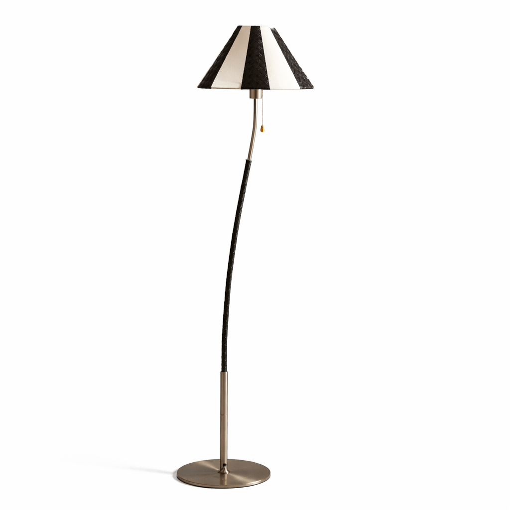 Selorelle gebogen gestreepte vloerlamp