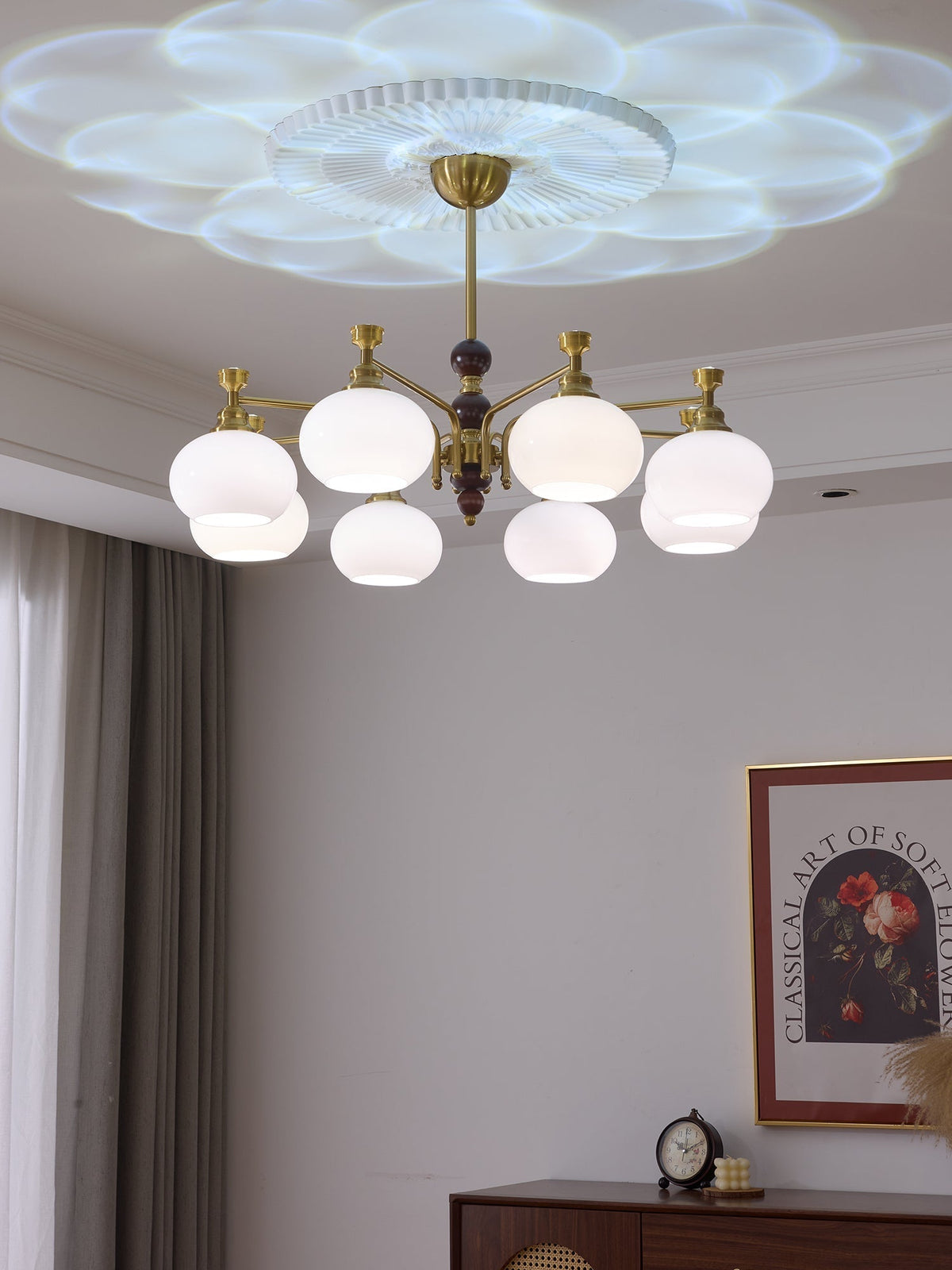 Aursolos Traditionele Elegantie Houten glas Kroonluchter