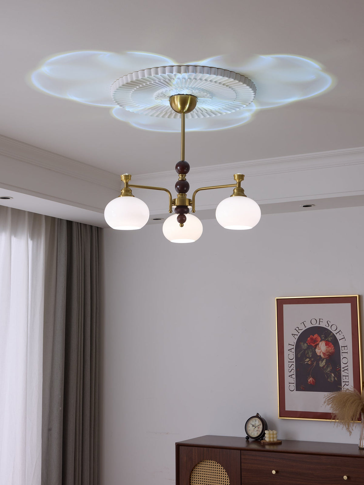 Aursolos Traditionele Elegantie Houten glas Kroonluchter