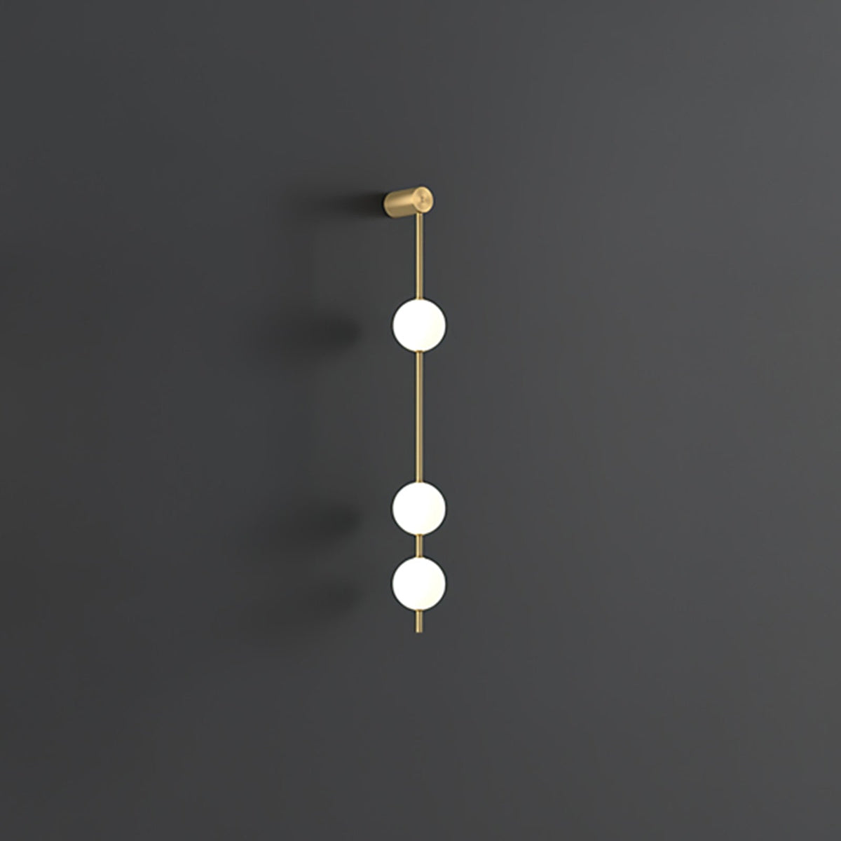 Soloiella wandlamp met verticale bollen van messing