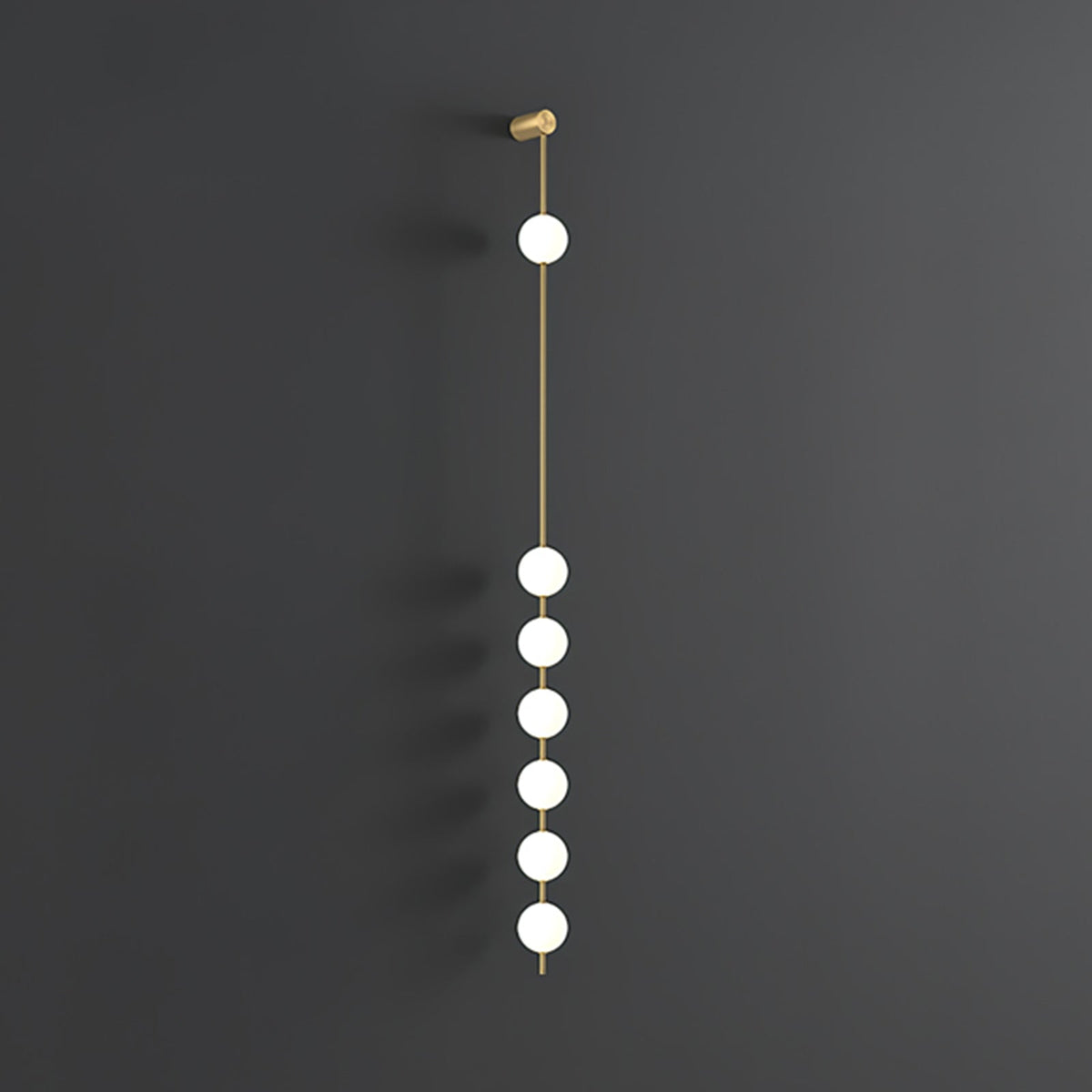 Soloiella wandlamp met verticale bollen van messing