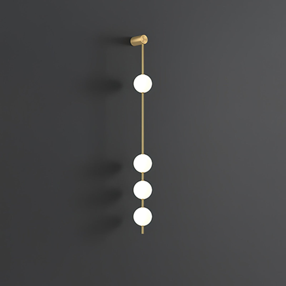 Soloiella wandlamp met verticale bollen van messing