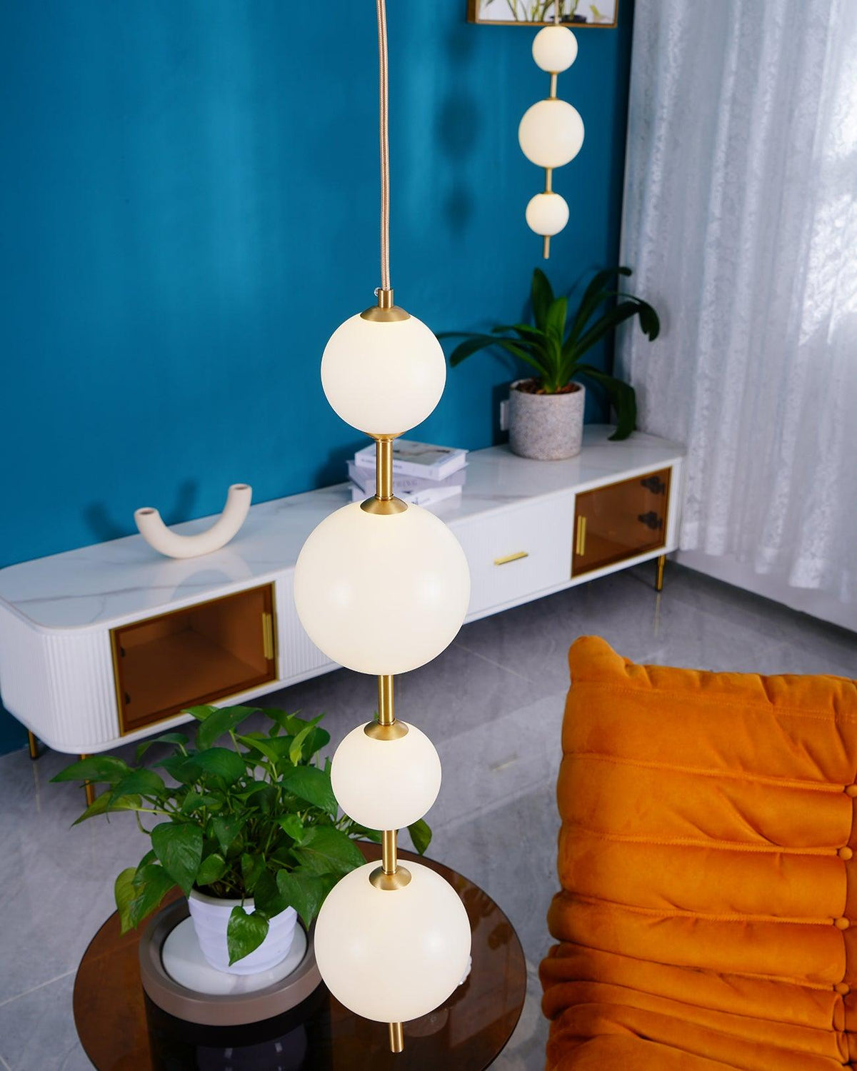 Velloran messing Kunststof hanglamp