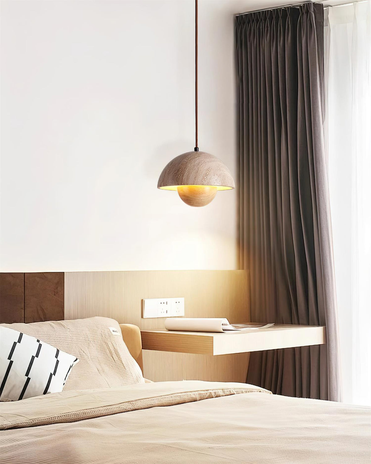 Cadorisra travertin hanglamp Hout