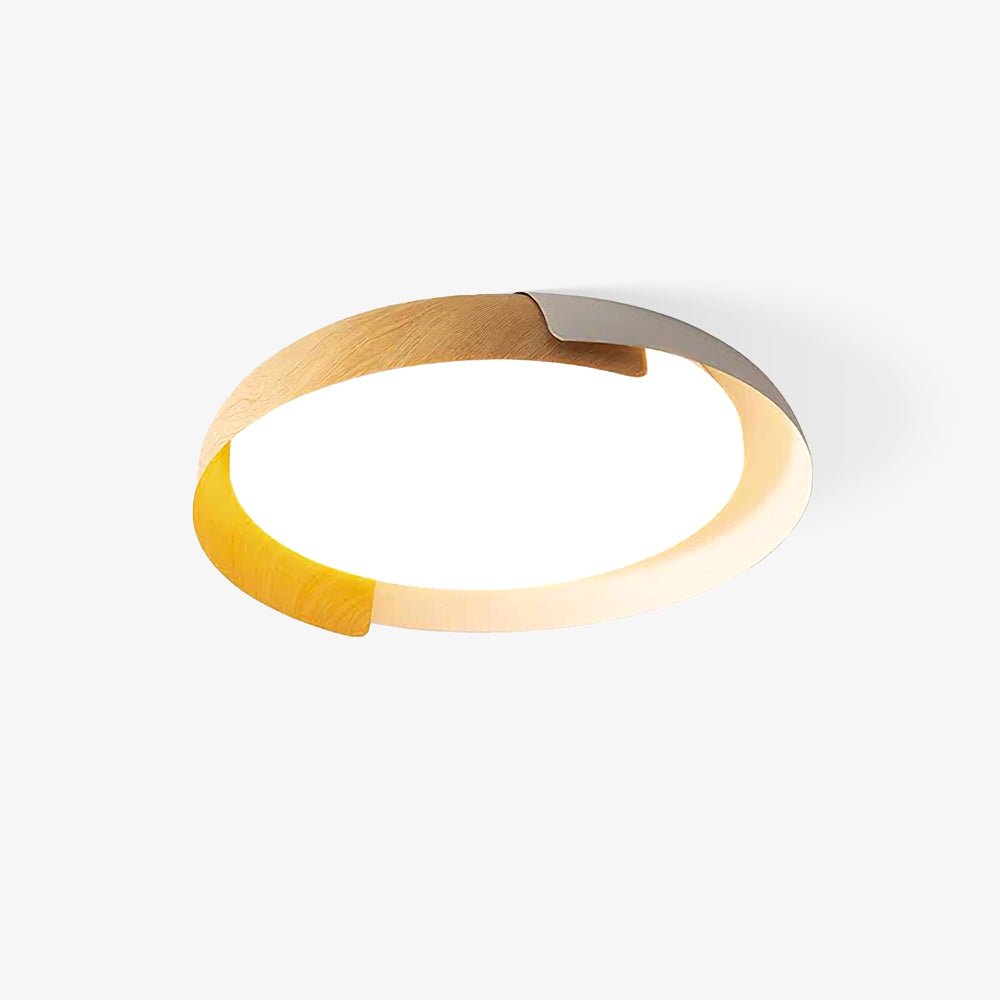 Nomino Plafondlamp Rond Acryl Hout Zacht Minimalistisch