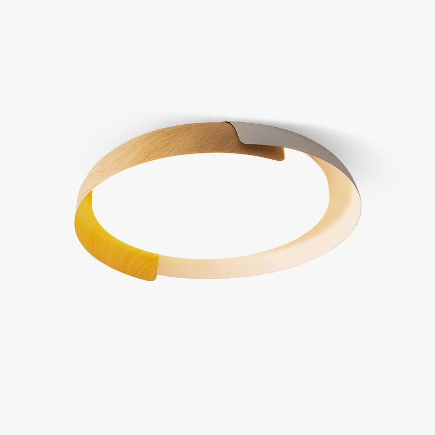 Nomino Plafondlamp Rond Acryl Hout Zacht Minimalistisch