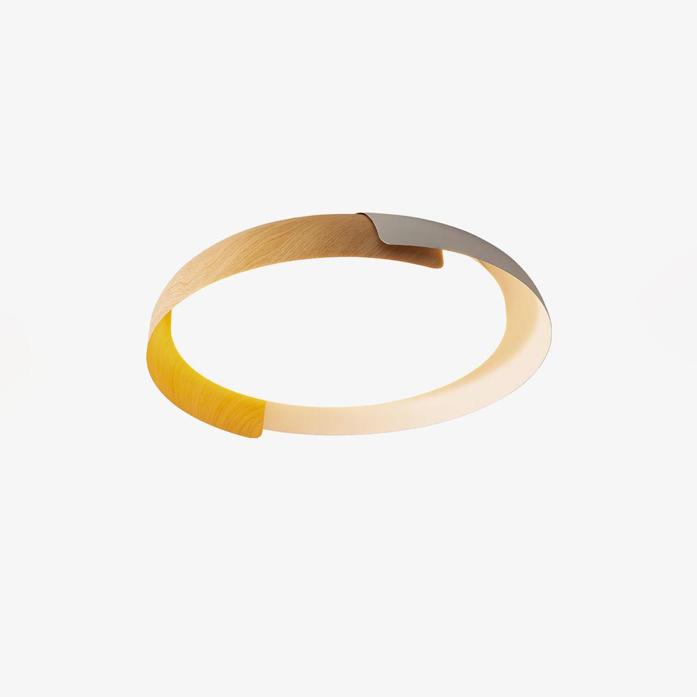 Nomino Plafondlamp Rond Acryl Hout Zacht Minimalistisch