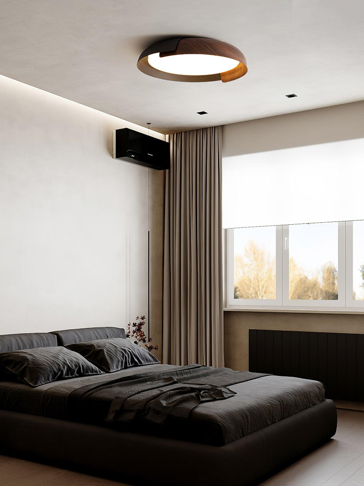 Nomino Plafondlamp Rond Acryl Hout Zacht Minimalistisch