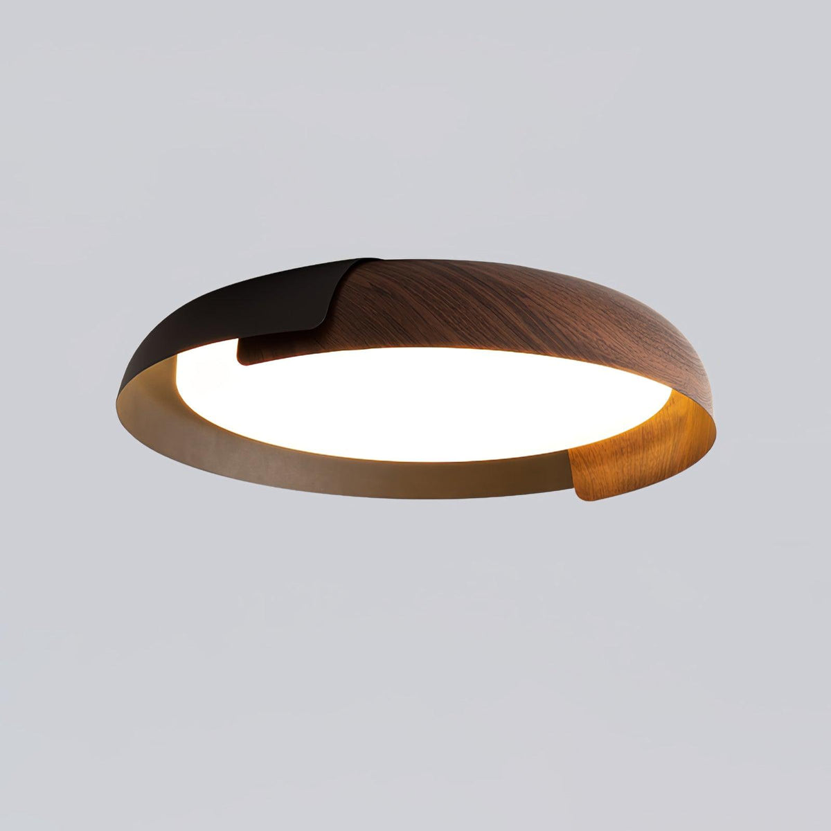 Nomino Plafondlamp Rond Acryl Hout Zacht Minimalistisch