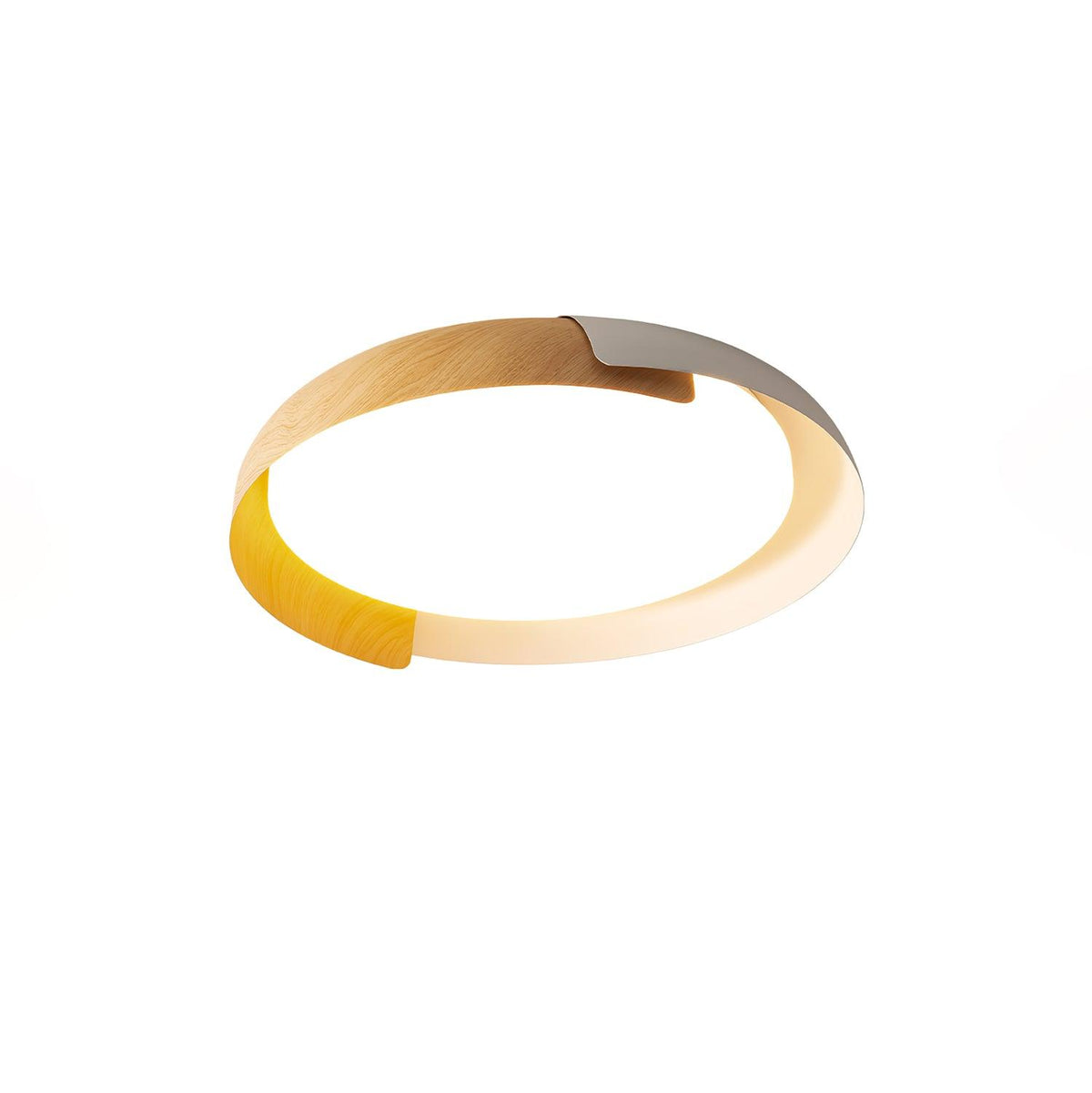 Nomino Plafondlamp Rond Acryl Hout Zacht Minimalistisch