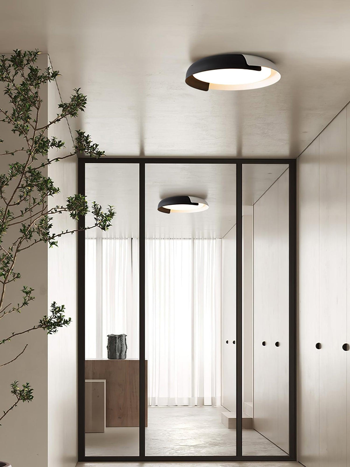 Nomino Plafondlamp Rond Acryl Hout Zacht Minimalistisch