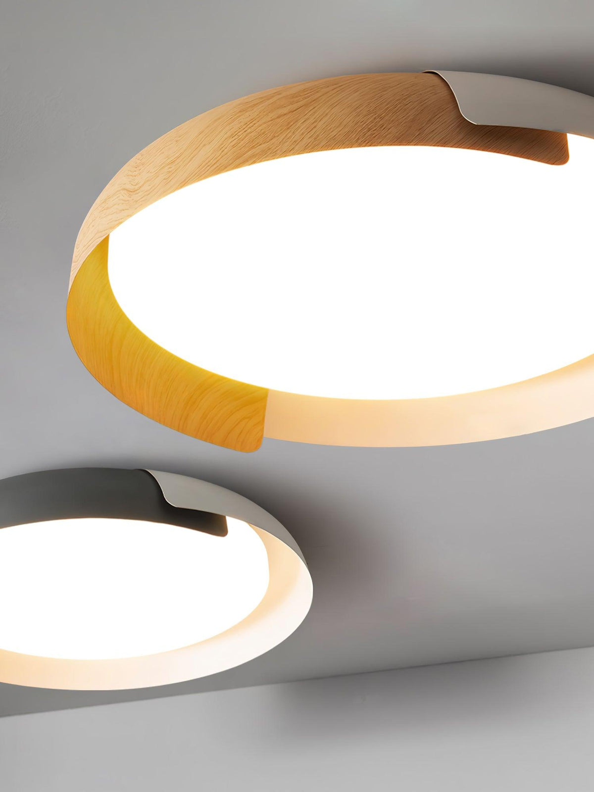 Nomino Plafondlamp Rond Acryl Hout Zacht Minimalistisch