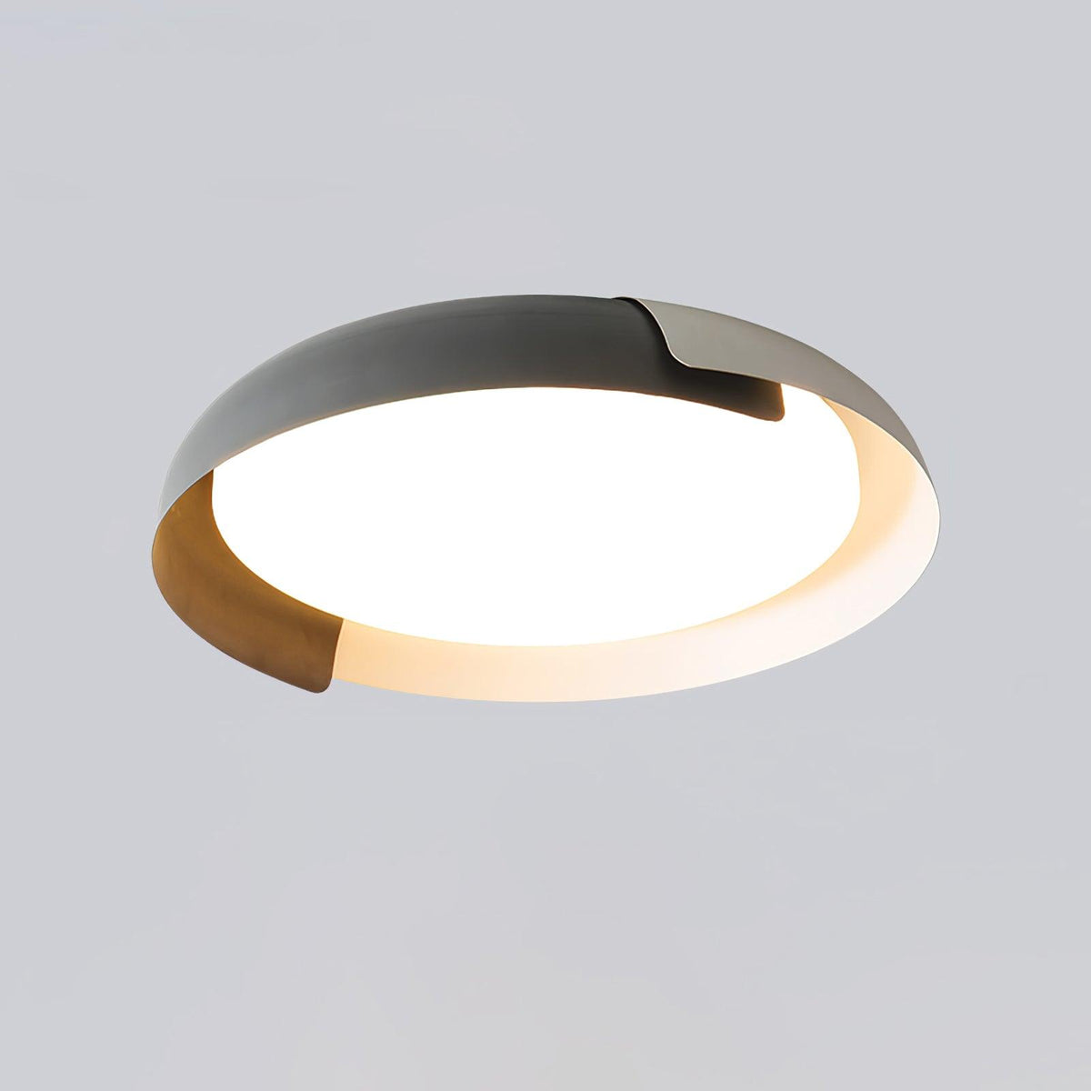 Nomino Plafondlamp Rond Acryl Hout Zacht Minimalistisch