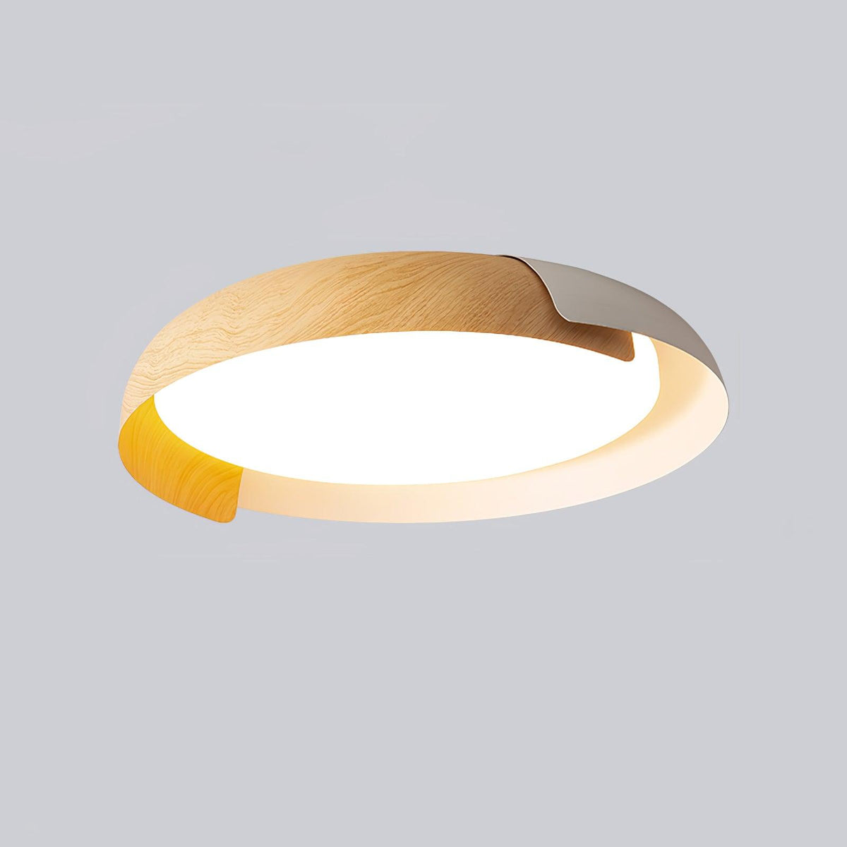 Nomino Plafondlamp Rond Acryl Hout Zacht Minimalistisch