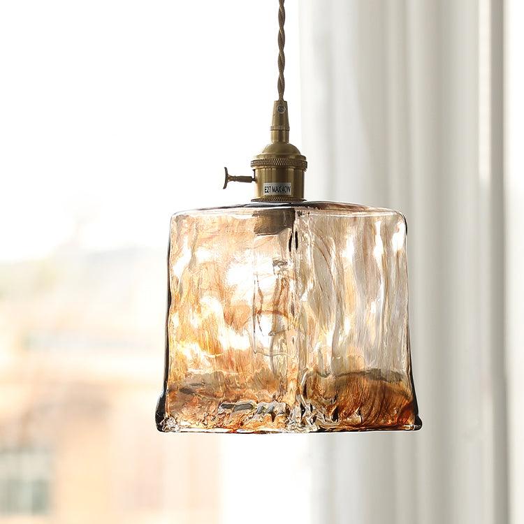 Celirira Vintage hanglamp van bruin glas