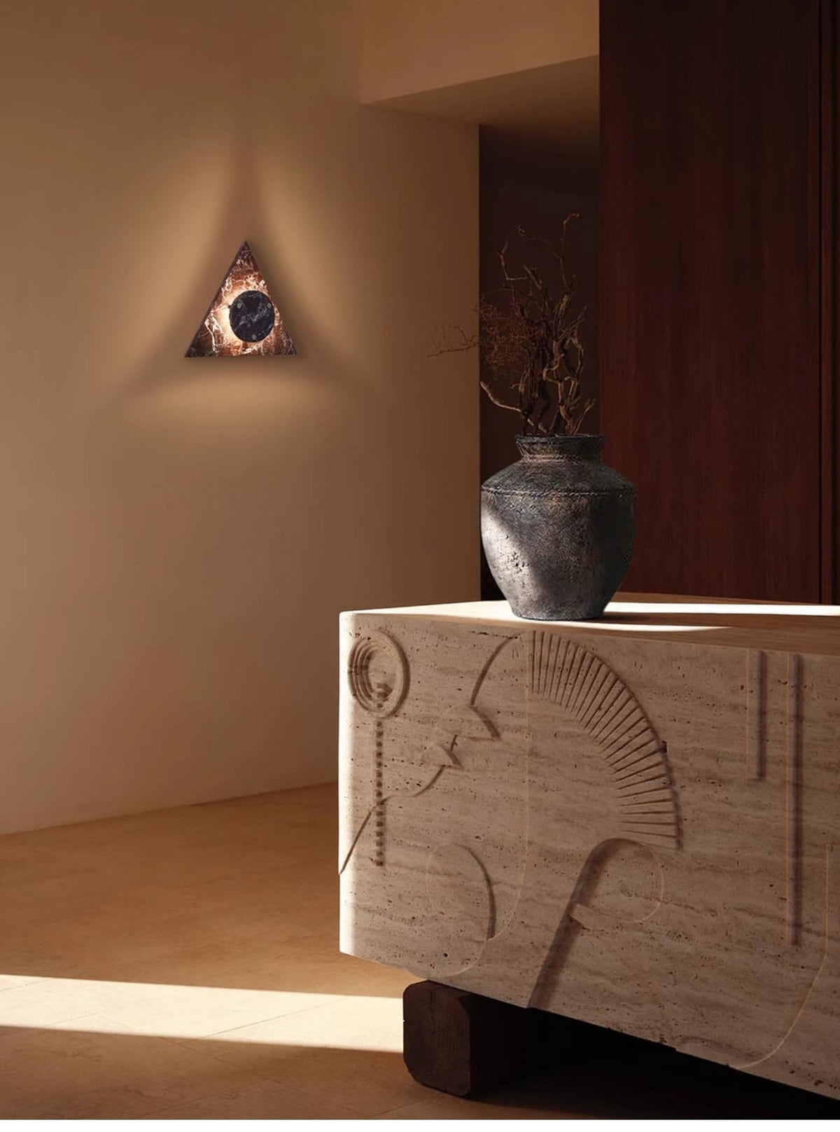 Pyramid Rustic marmer wandlamp