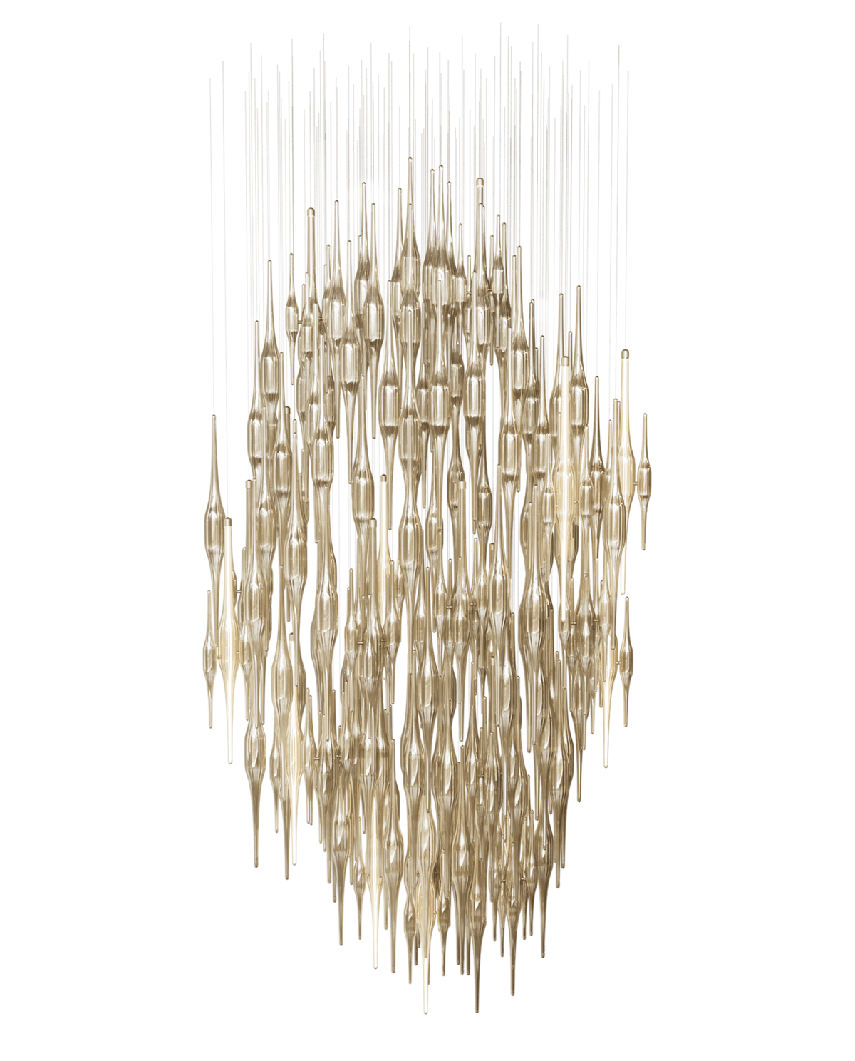 HydroDrop Amber glas Grand Cascade Kroonluchter