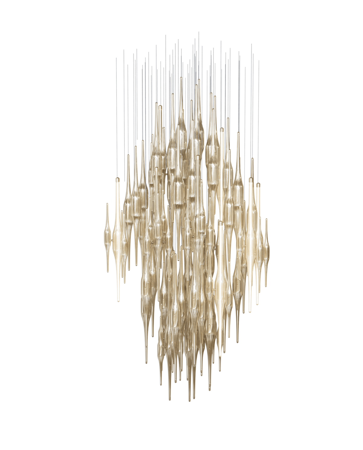 HydroDrop Amber glas Grand Cascade Kroonluchter