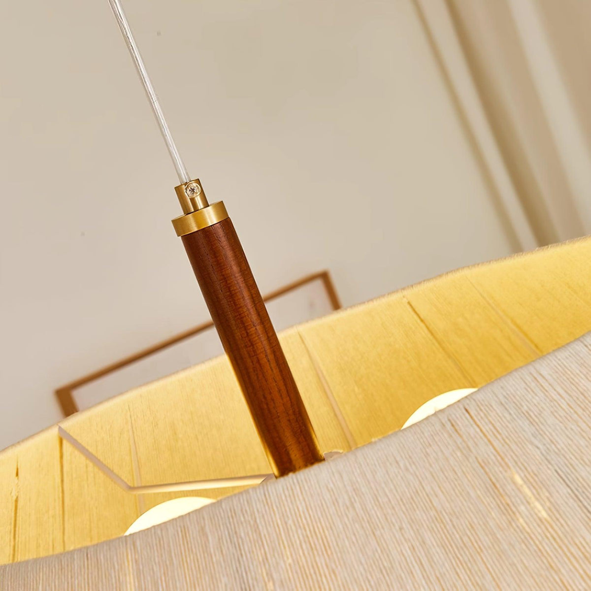 Elowen hanglamp katoenen draad walnoot naturel