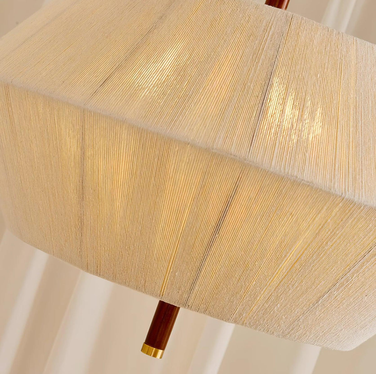 Elowen hanglamp katoenen draad walnoot naturel