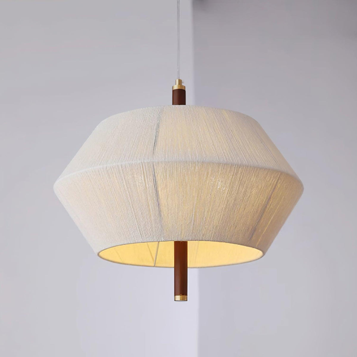 Elowen hanglamp katoenen draad walnoot naturel