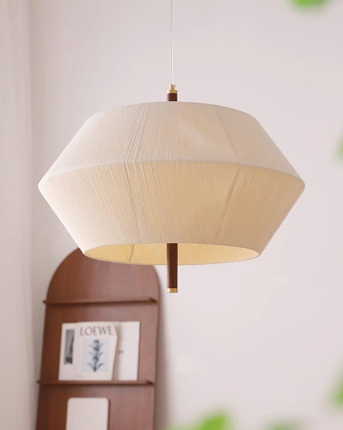 Elowen hanglamp katoenen draad walnoot naturel