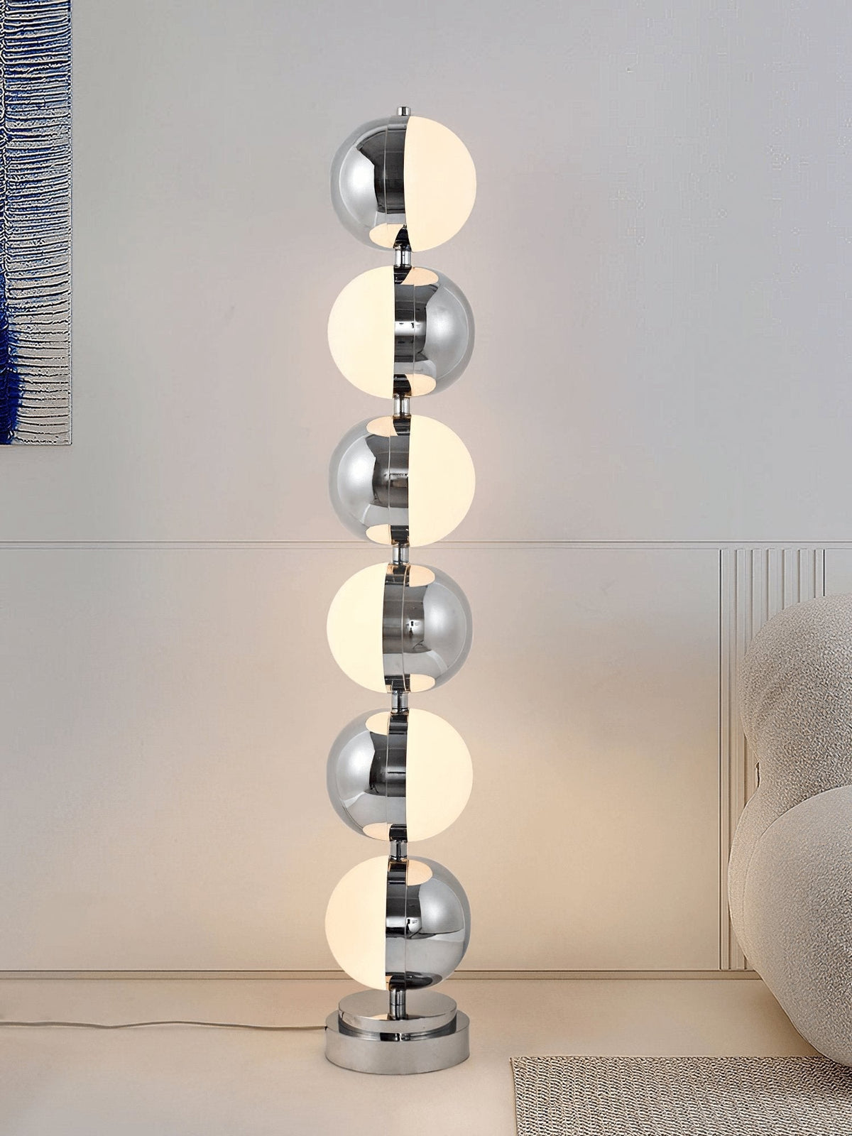 Boen moderne vloerlamp in chrome