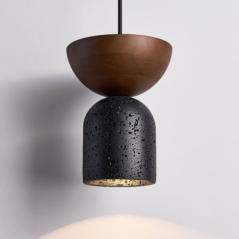 Theo Minimal Zwart travertin hanglamp