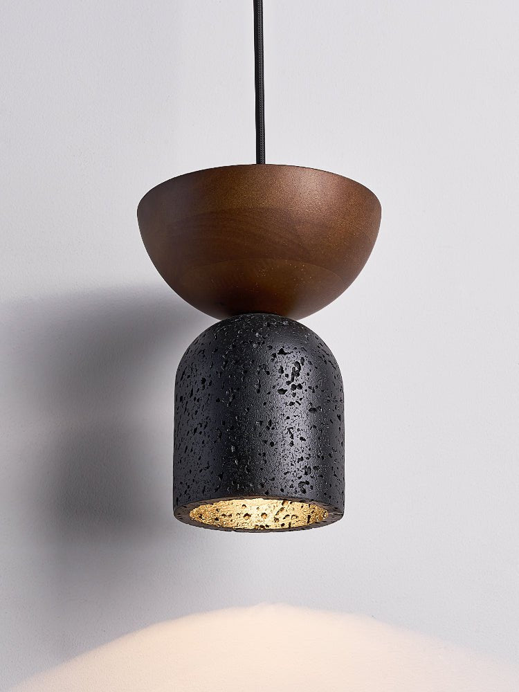 Theo Minimal Zwart travertin hanglamp