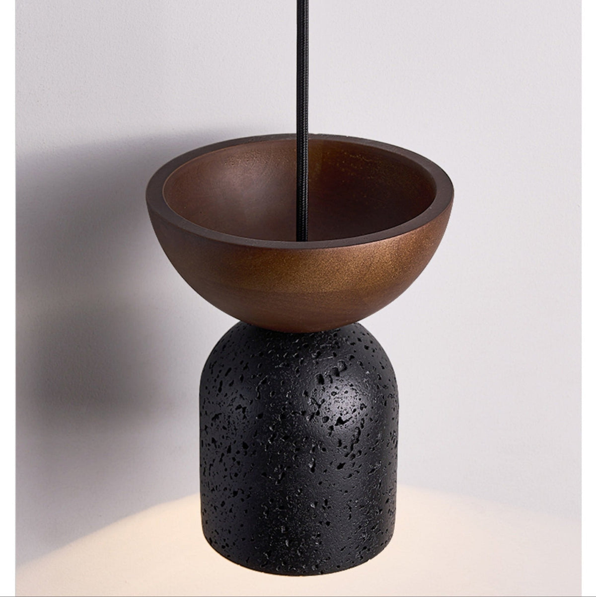 Theo Minimal Zwart travertin hanglamp