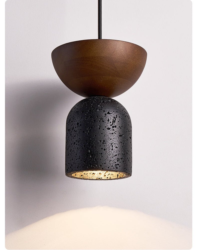 Theo Minimal Zwart travertin hanglamp