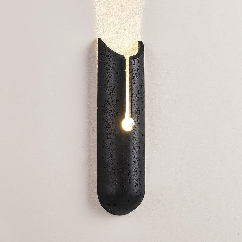 Elraeila Split Zwart travertin wandlamp