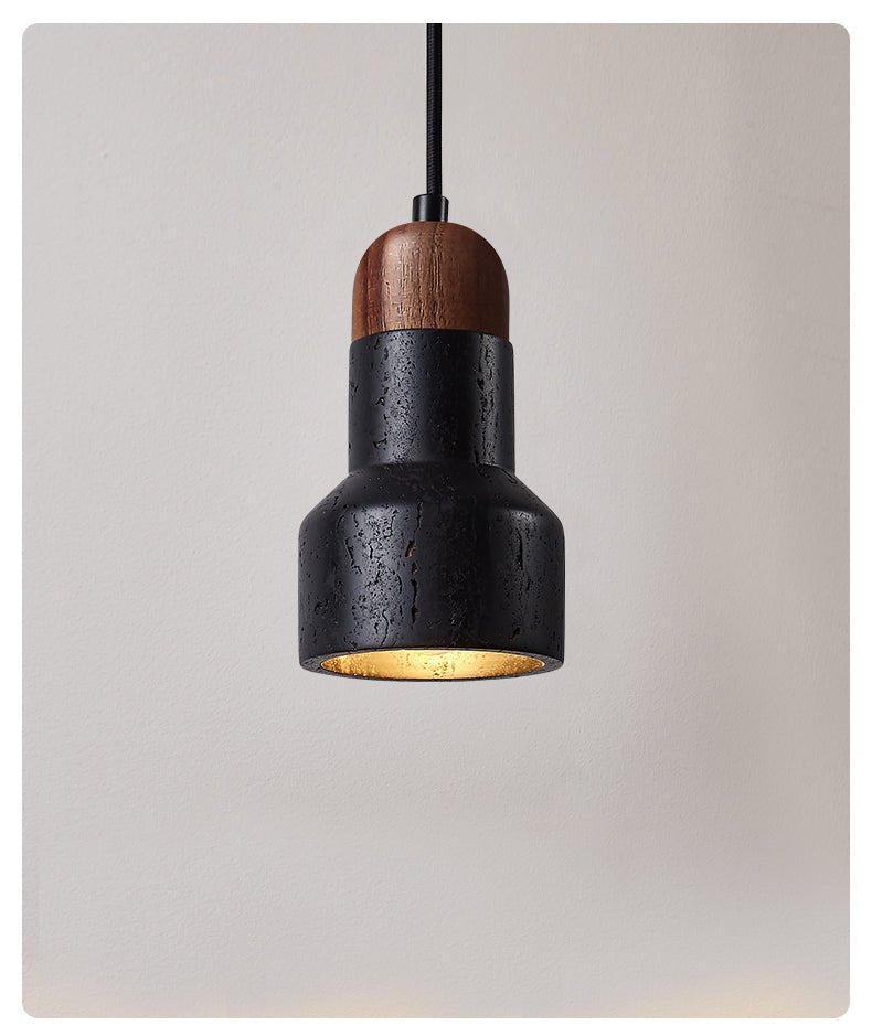 Foundry modern Zwart Travertin Hanglamp