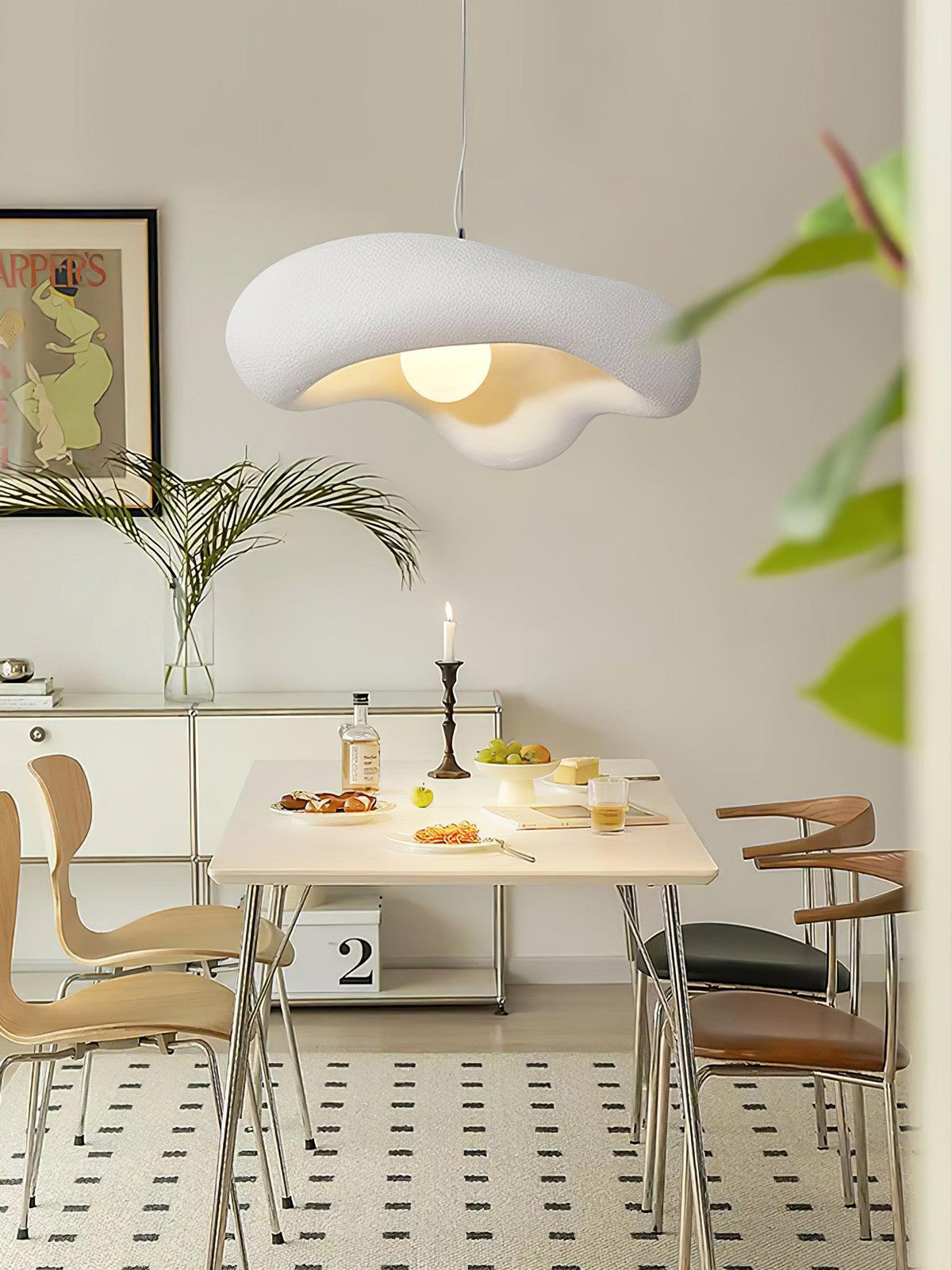 Hanglamp van hars in organische vorm voor moderne interieurs natuurlijk