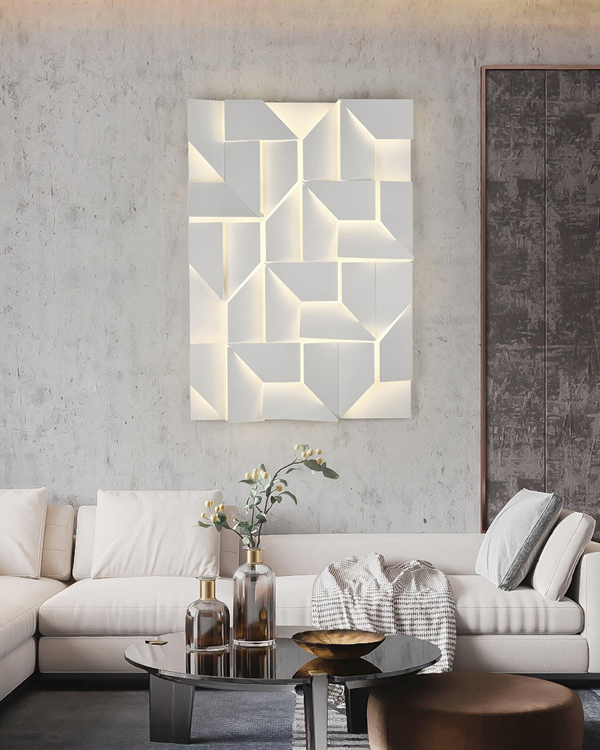 Wandlamp 3D Geometrische panelen gelaagde lichtkunst Afstandsbediening dimmen Modern