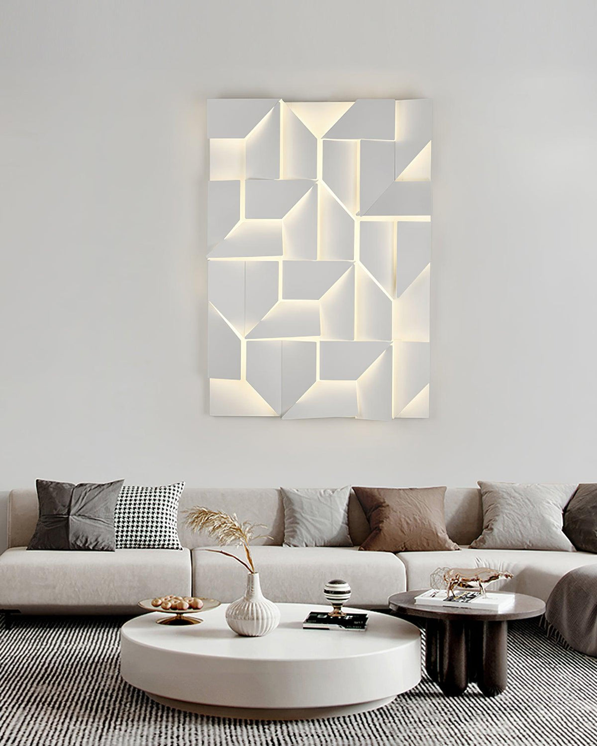 Wandlamp 3D Geometrische panelen gelaagde lichtkunst Afstandsbediening dimmen Modern