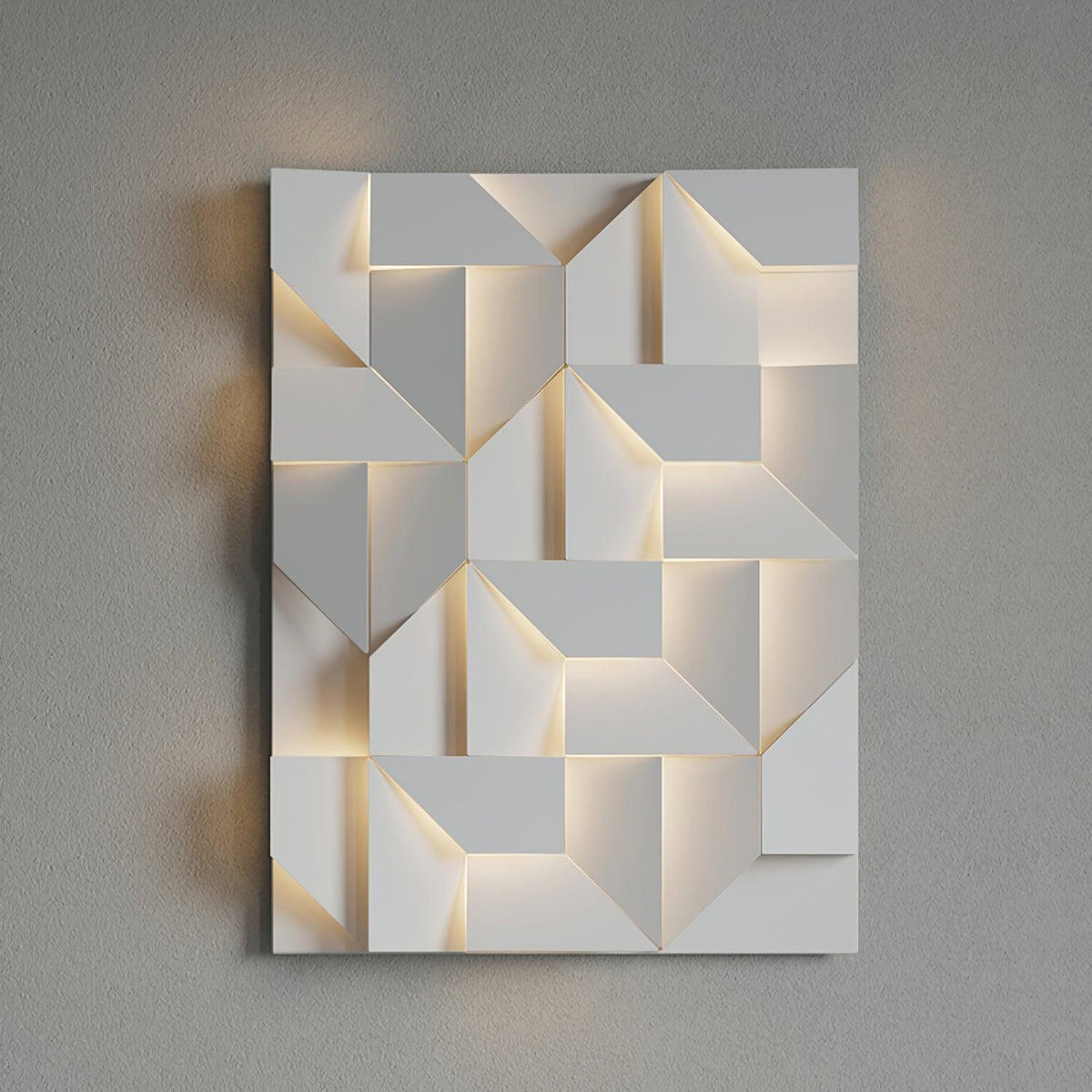 Wandlamp 3D Geometrische panelen gelaagde lichtkunst Afstandsbediening dimmen Modern