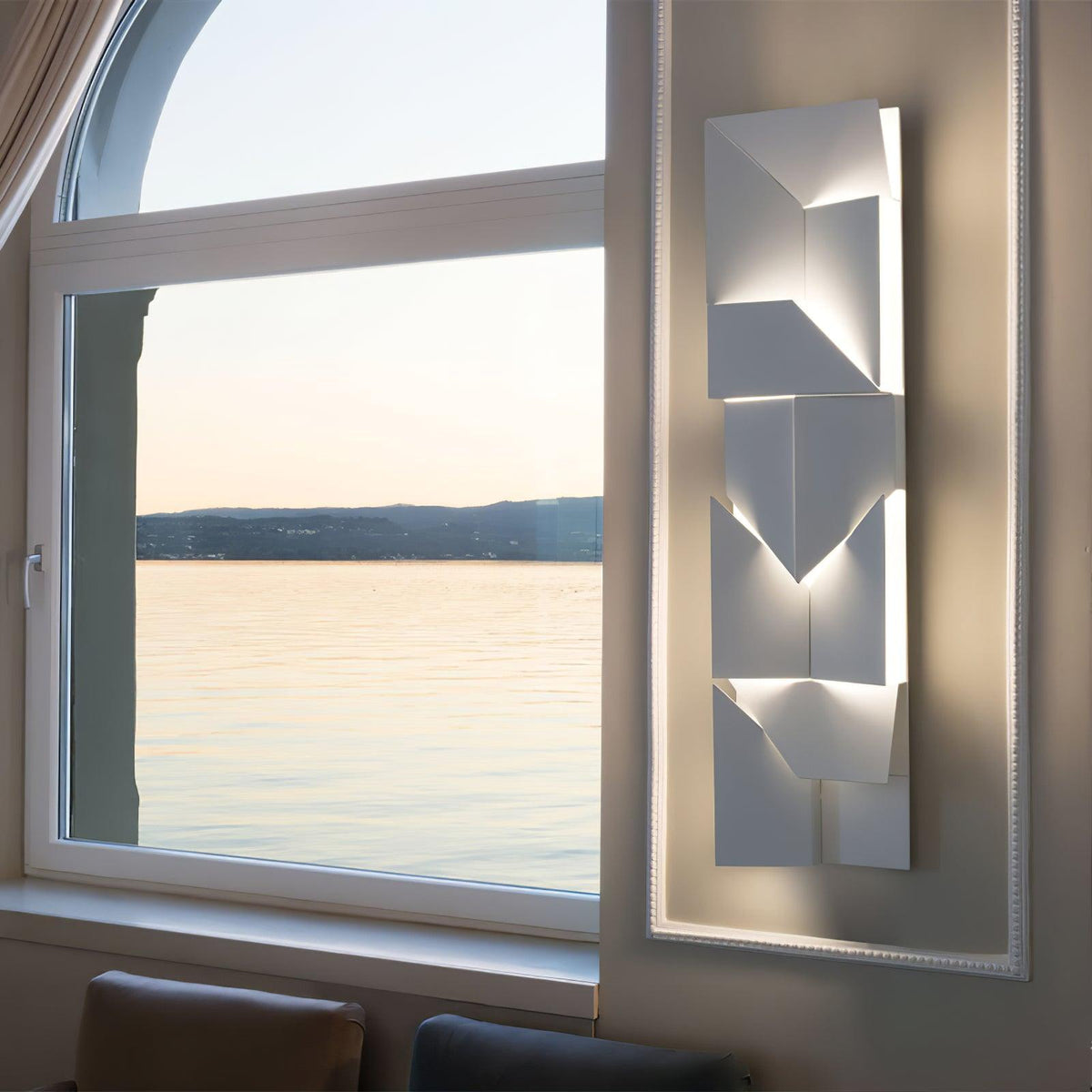Wandlamp 3D Geometrische panelen gelaagde lichtkunst Afstandsbediening dimmen Modern