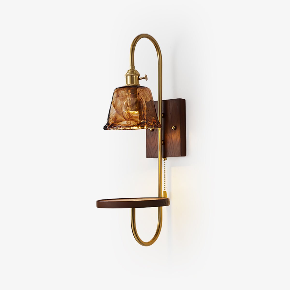 Altheus Noordse kunst plank walnoot hout keramiek wandlamp