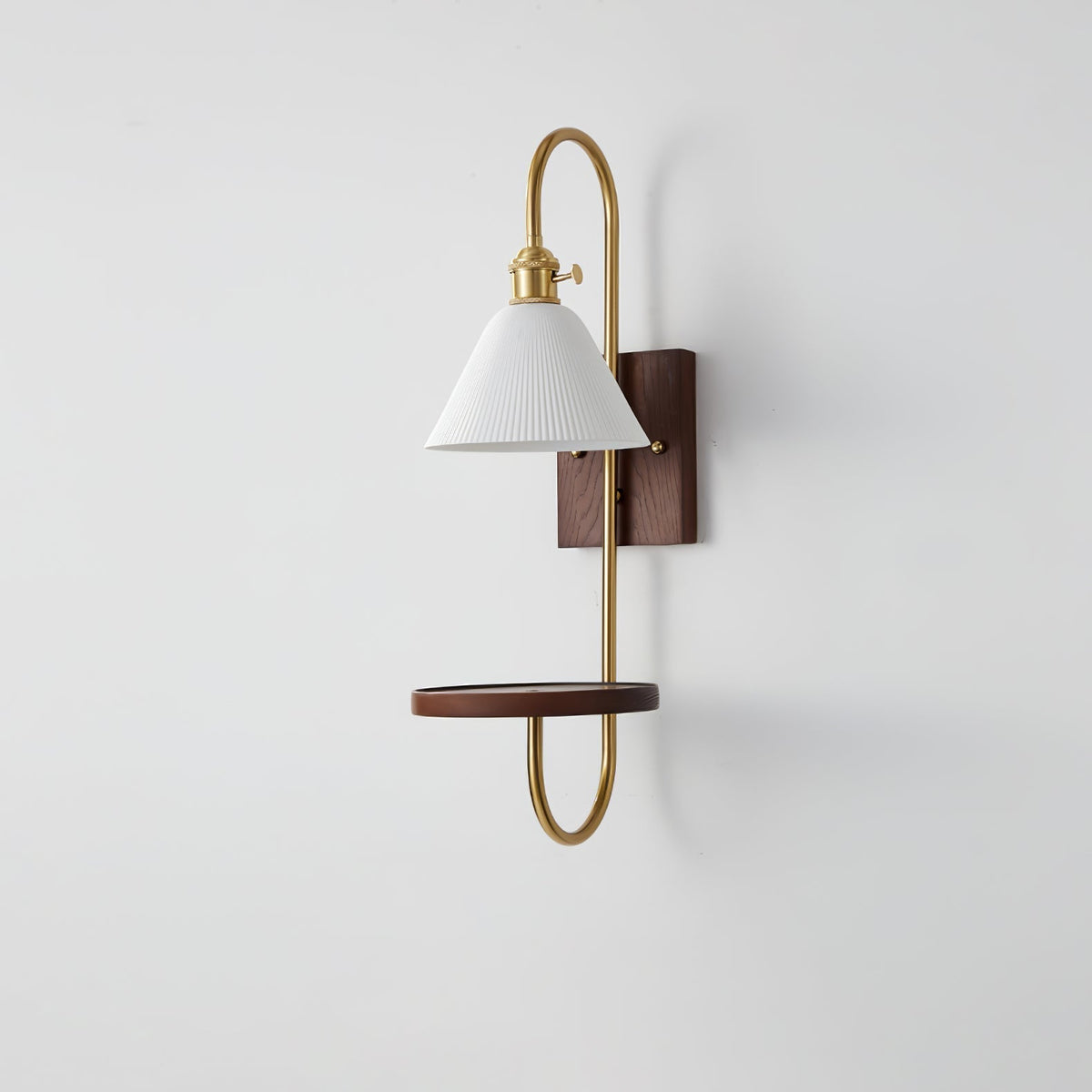 Altheus Noordse kunst plank walnoot hout keramiek wandlamp