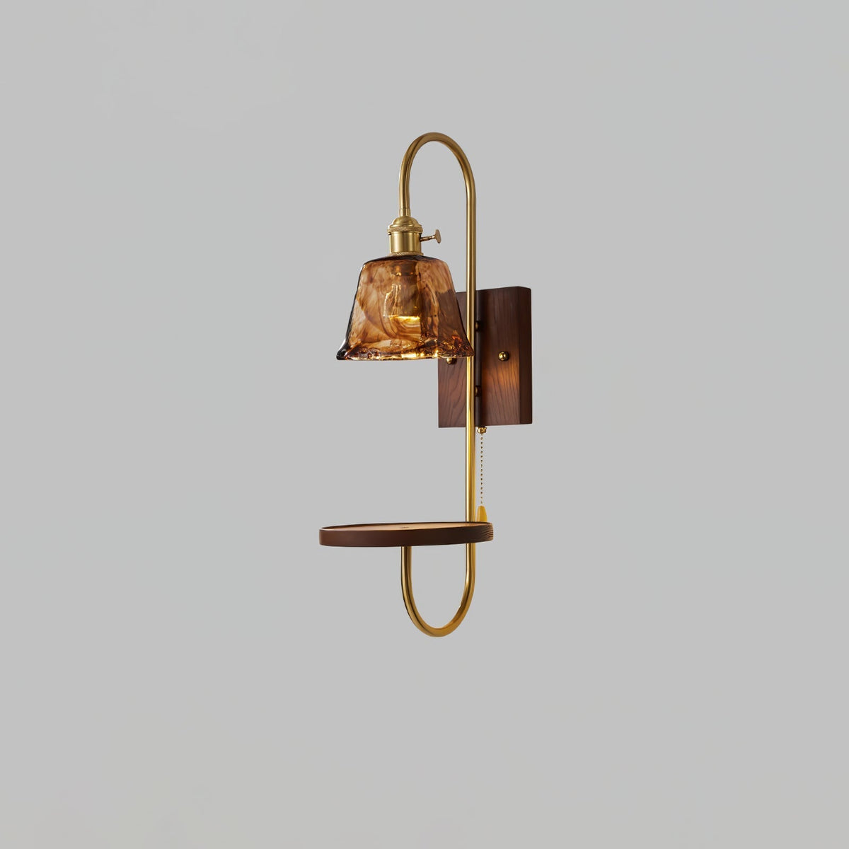 Altheus Noordse kunst plank walnoot hout keramiek wandlamp