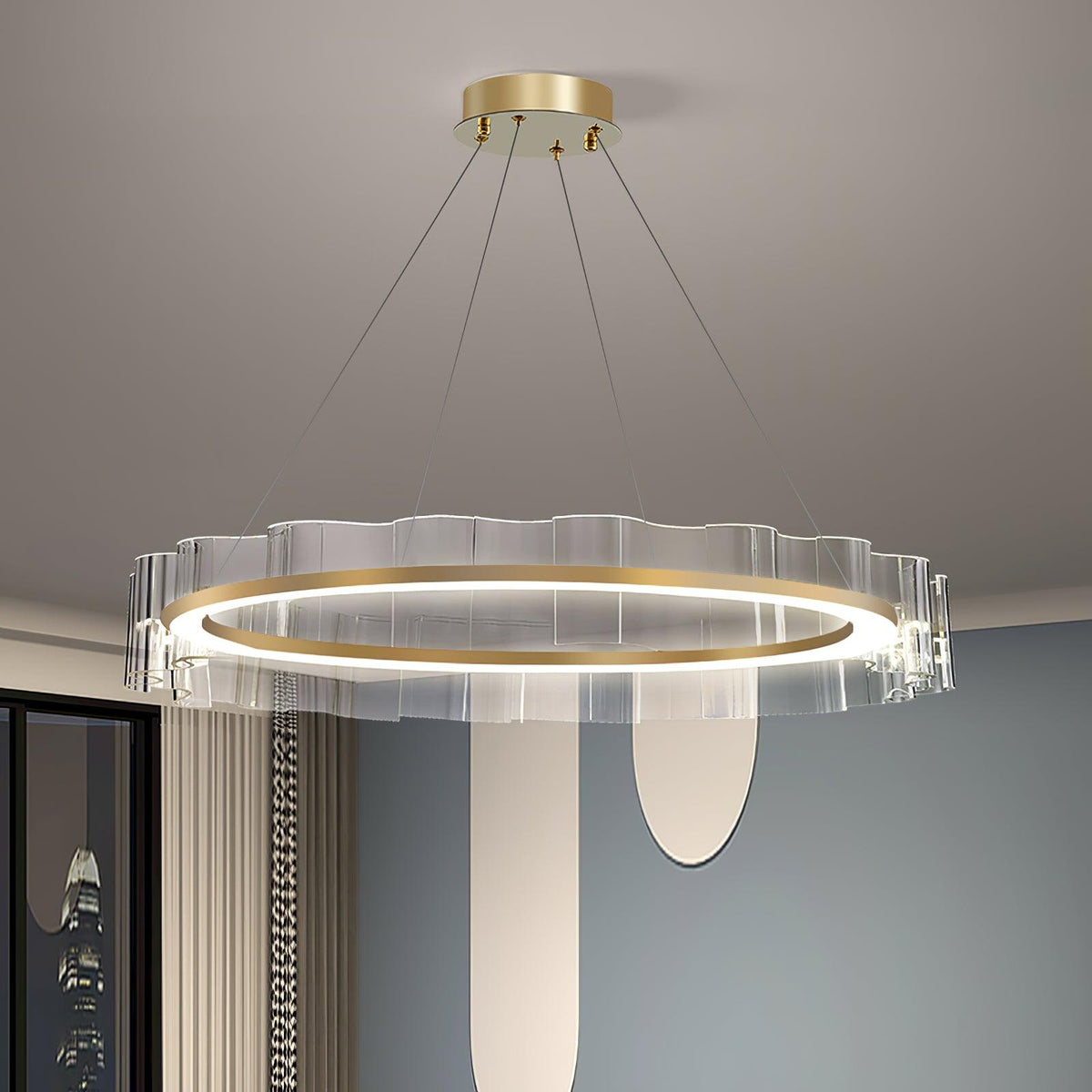 Acoustic Postmodern luxe Water Wave glas Kroonluchter