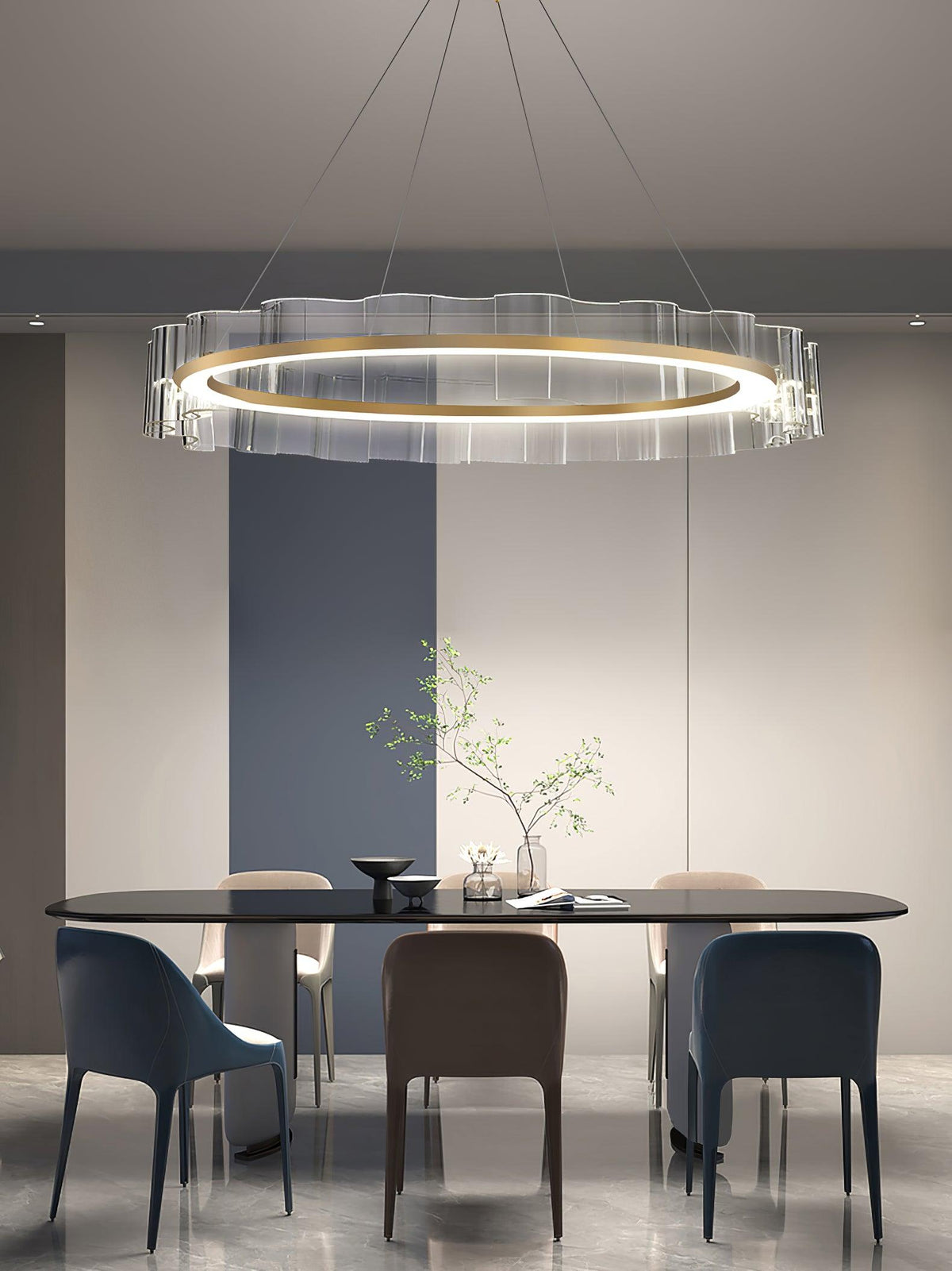 Acoustic Postmodern luxe Water Wave glas Kroonluchter