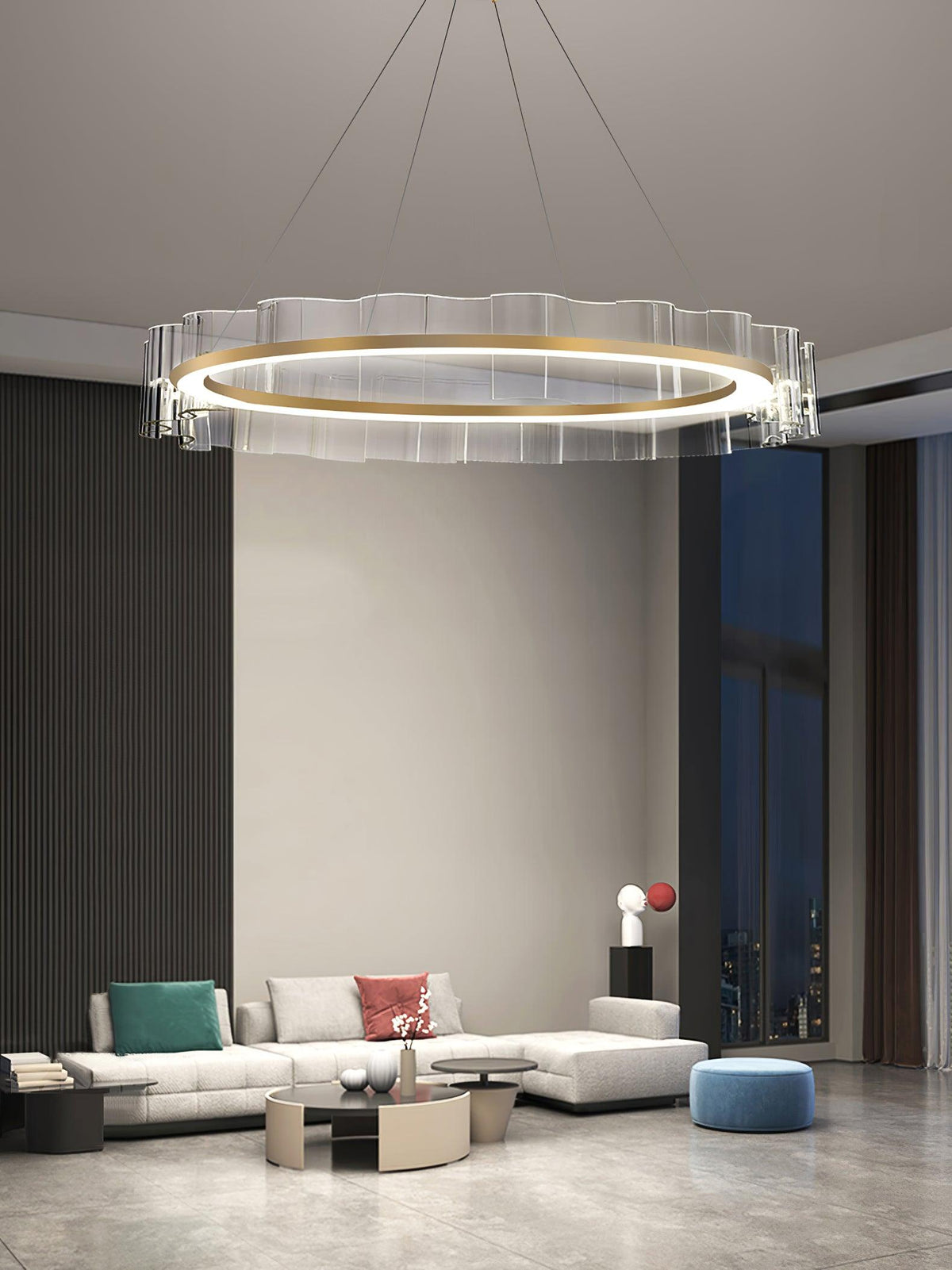 Acoustic Postmodern luxe Water Wave glas Kroonluchter