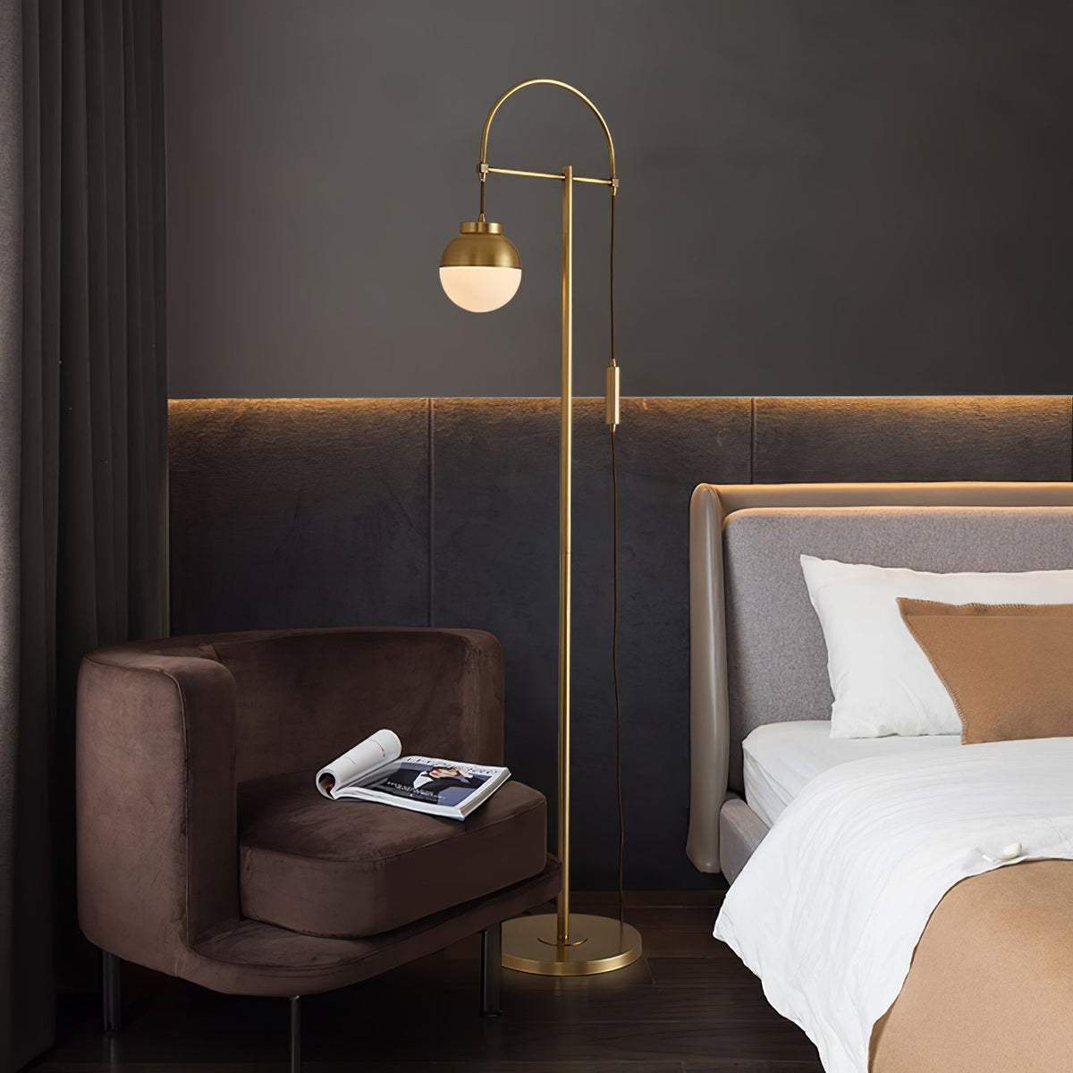 Lunelis Moderne vloerlamp van goud