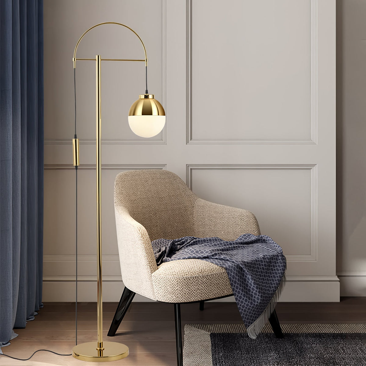 Lunelis Moderne vloerlamp van goud