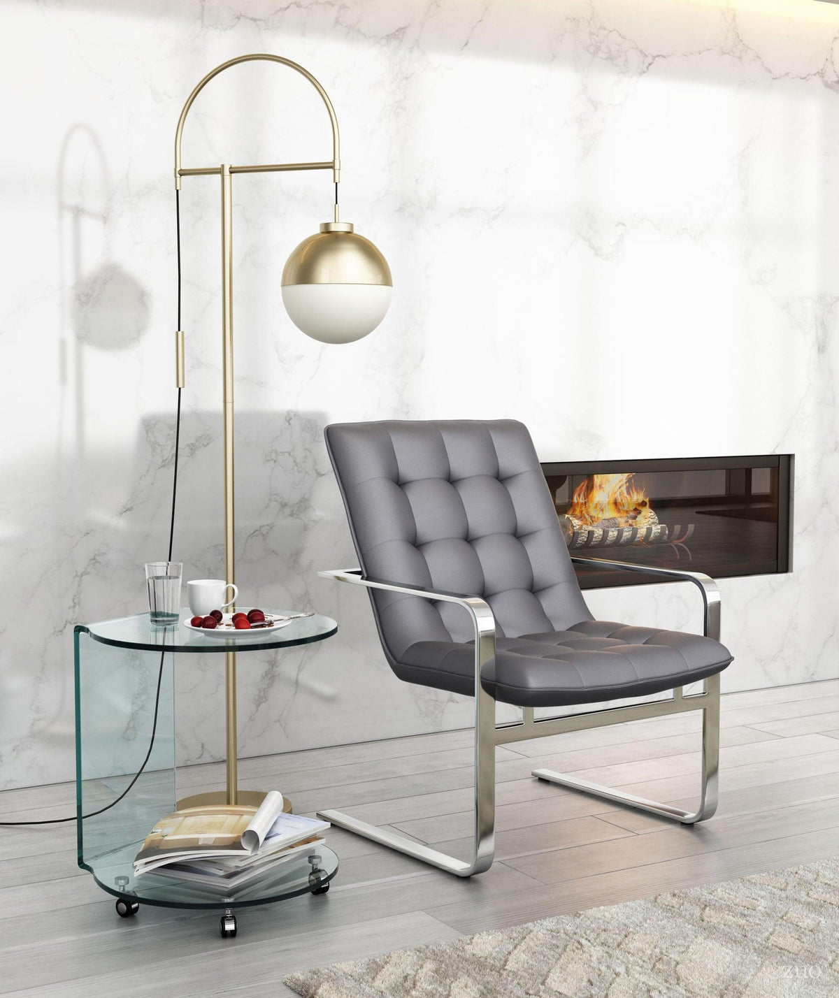 Lunelis Moderne vloerlamp van goud