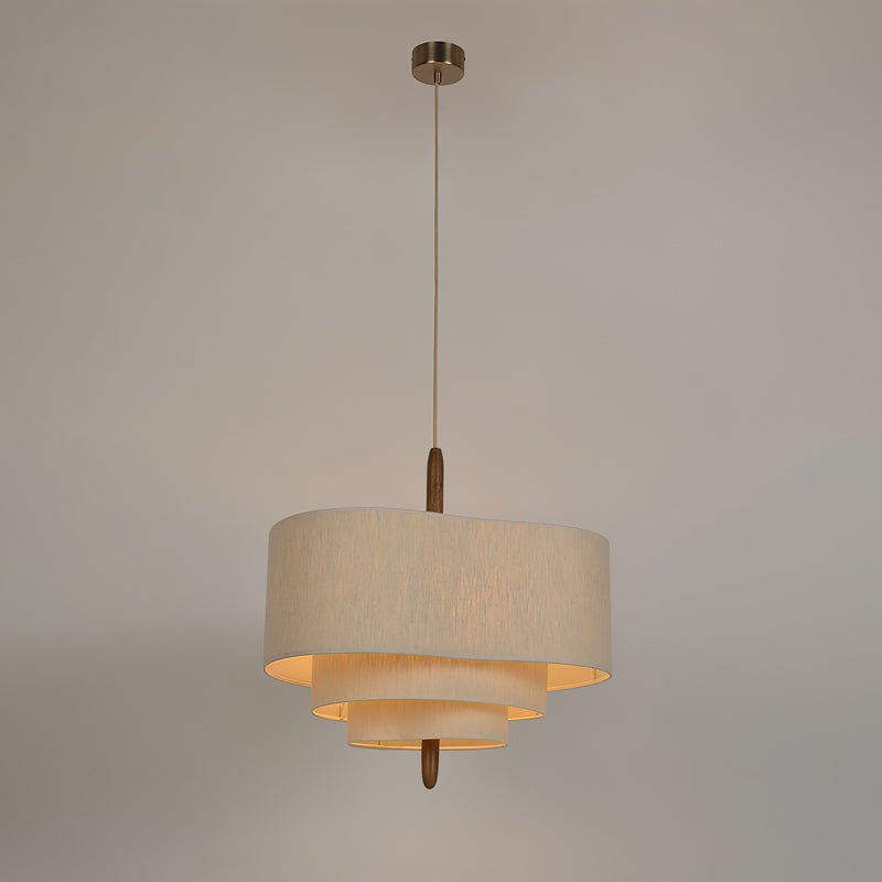 Salemu elegantie Wave Ladder Houten Stof hanglamp