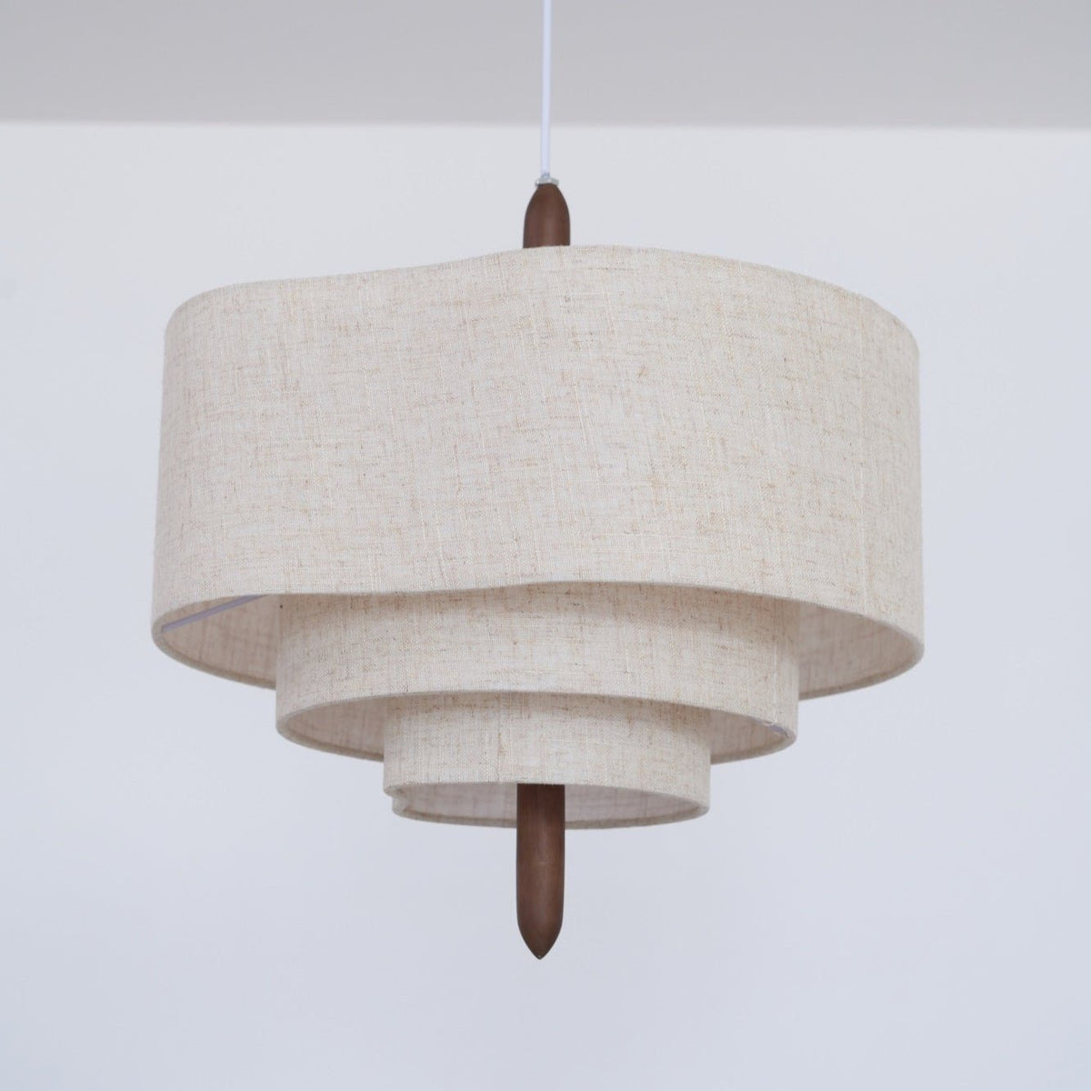 Salemu elegantie Wave Ladder Houten Stof hanglamp