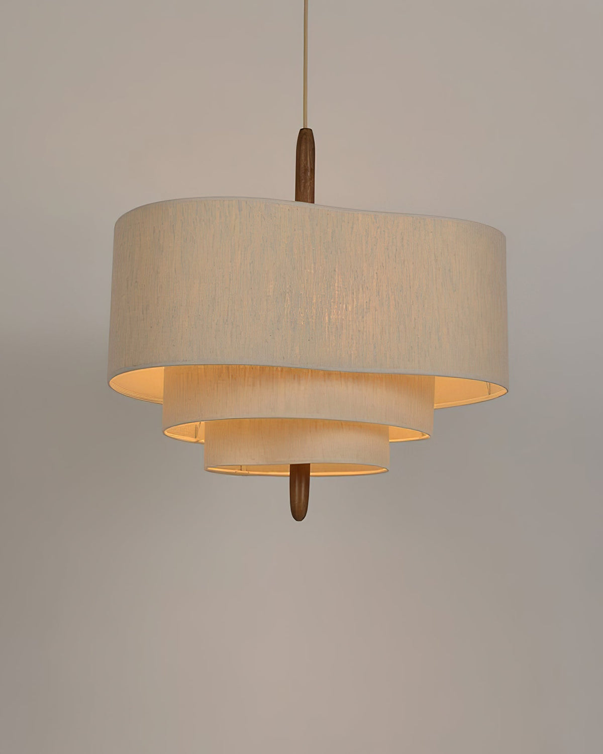 Salemu elegantie Wave Ladder Houten Stof hanglamp